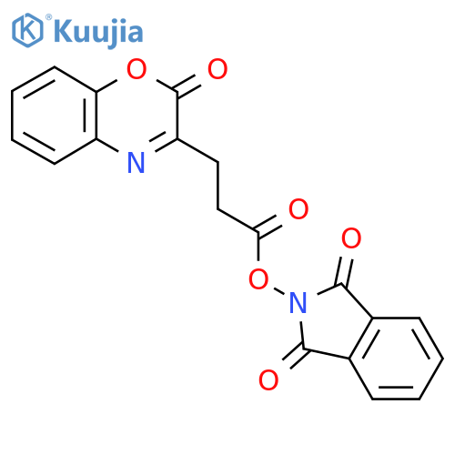 1,3-dioxo-2,3-dihydro-1H-isoindol-2-yl 3-(2-oxo-2H-1,4-benzoxazin-3-yl)propanoate structure