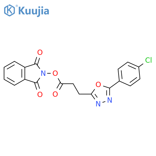1,3-dioxo-2,3-dihydro-1H-isoindol-2-yl 3-[5-(4-chlorophenyl)-1,3,4-oxadiazol-2-yl]propanoate structure