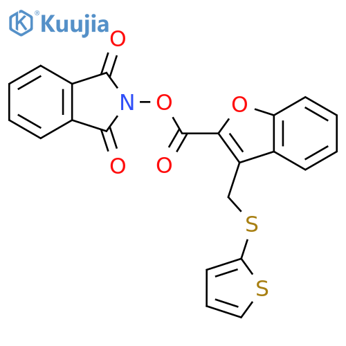 1,3-dioxo-2,3-dihydro-1H-isoindol-2-yl 3-[(thiophen-2-ylsulfanyl)methyl]-1-benzofuran-2-carboxylate structure