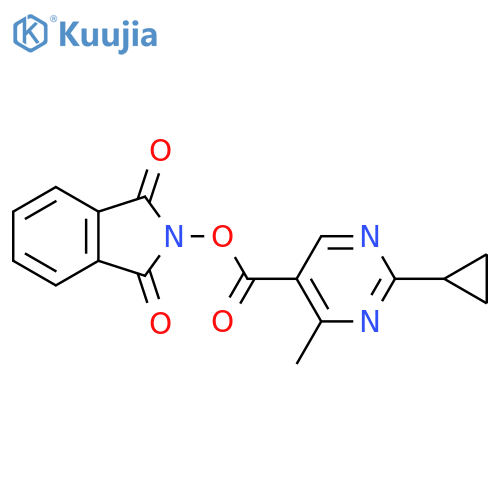 1,3-dioxo-2,3-dihydro-1H-isoindol-2-yl 2-cyclopropyl-4-methylpyrimidine-5-carboxylate structure