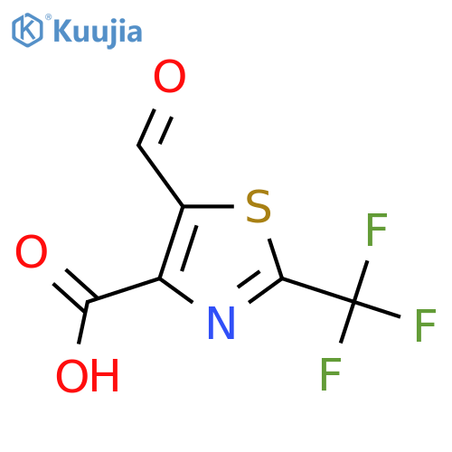 5-Formyl-2-(trifluoromethyl)-1,3-thiazole-4-carboxylic acid structure