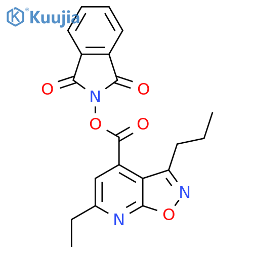 1,3-dioxo-2,3-dihydro-1H-isoindol-2-yl 6-ethyl-3-propyl-[1,2]oxazolo[5,4-b]pyridine-4-carboxylate structure