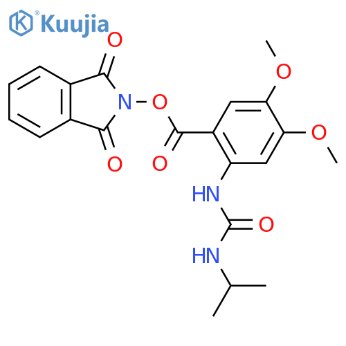 1,3-dioxo-2,3-dihydro-1H-isoindol-2-yl 4,5-dimethoxy-2-{[(propan-2-yl)carbamoyl]amino}benzoate structure