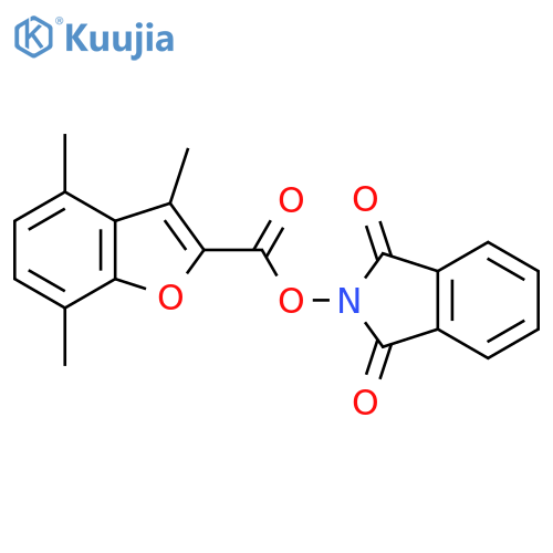 1,3-dioxo-2,3-dihydro-1H-isoindol-2-yl 3,4,7-trimethyl-1-benzofuran-2-carboxylate structure