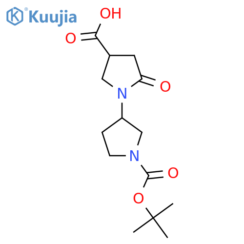 1-{1-(tert-butoxy)carbonylpyrrolidin-3-yl}-5-oxopyrrolidine-3-carboxylic acid structure