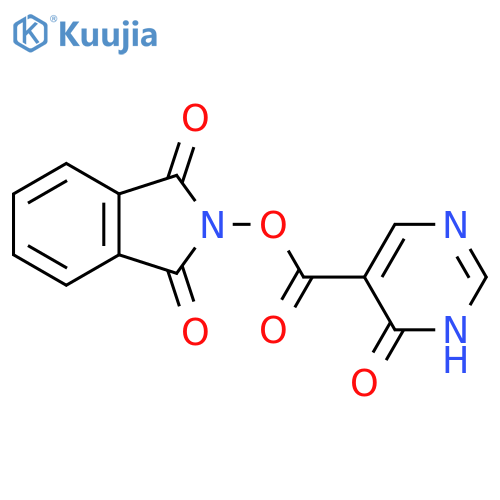 1,3-dioxo-2,3-dihydro-1H-isoindol-2-yl 4-oxo-1,4-dihydropyrimidine-5-carboxylate structure