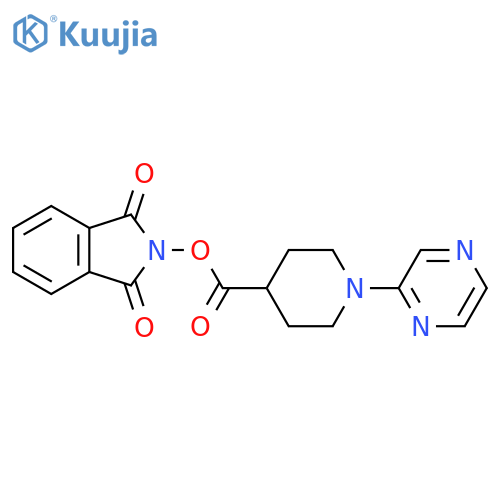 1,3-dioxo-2,3-dihydro-1H-isoindol-2-yl 1-(pyrazin-2-yl)piperidine-4-carboxylate structure
