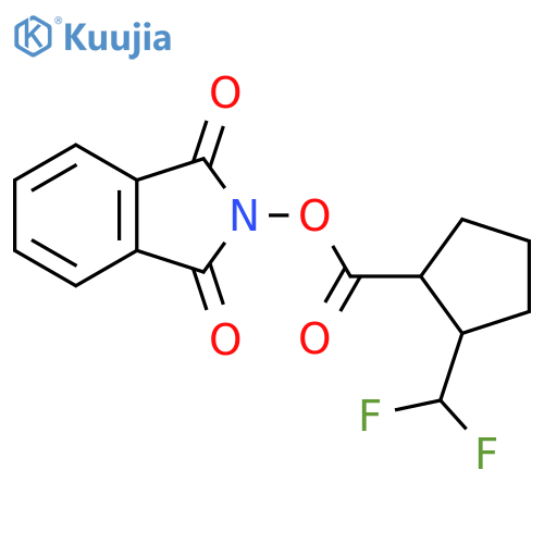 1,3-dioxo-2,3-dihydro-1H-isoindol-2-yl 2-(difluoromethyl)cyclopentane-1-carboxylate structure