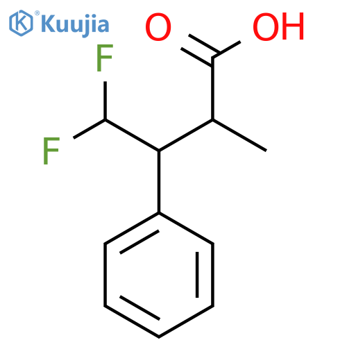 4,4-Difluoro-2-methyl-3-phenylbutanoic acid structure