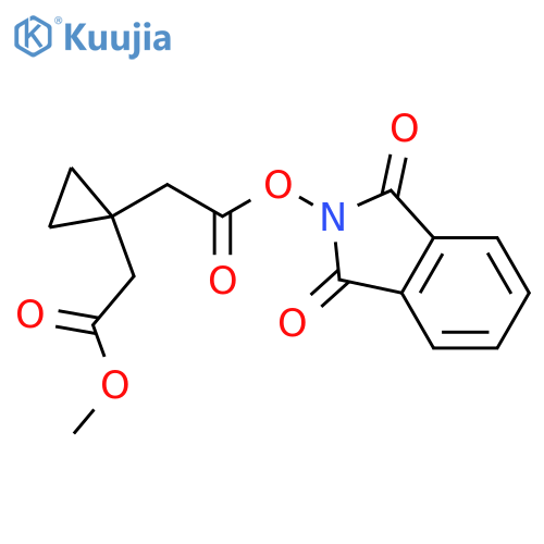 methyl 2-(1-{2-[(1,3-dioxo-2,3-dihydro-1H-isoindol-2-yl)oxy]-2-oxoethyl}cyclopropyl)acetate structure