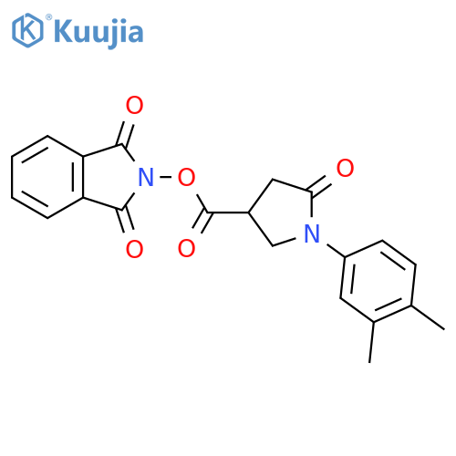 1,3-dioxo-2,3-dihydro-1H-isoindol-2-yl 1-(3,4-dimethylphenyl)-5-oxopyrrolidine-3-carboxylate structure