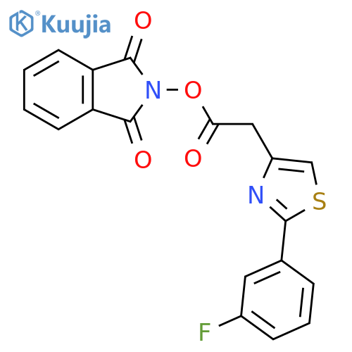 1,3-dioxo-2,3-dihydro-1H-isoindol-2-yl 2-[2-(3-fluorophenyl)-1,3-thiazol-4-yl]acetate structure