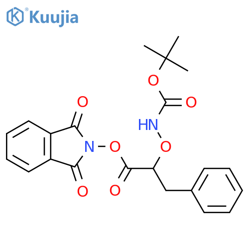 1,3-dioxo-2,3-dihydro-1H-isoindol-2-yl 2-({[(tert-butoxy)carbonyl]amino}oxy)-3-phenylpropanoate structure