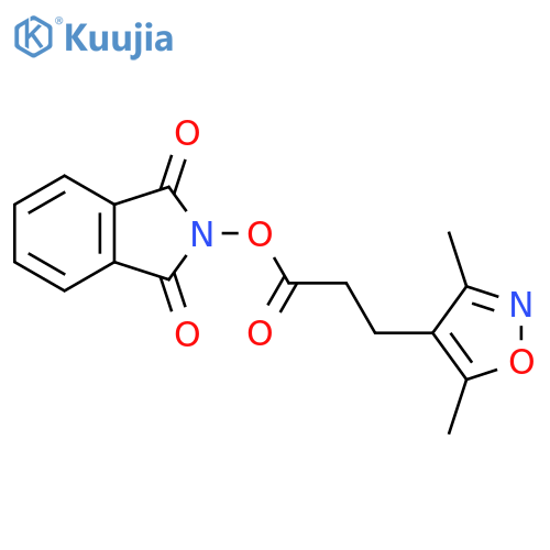 1,3-dioxo-2,3-dihydro-1H-isoindol-2-yl 3-(dimethyl-1,2-oxazol-4-yl)propanoate structure