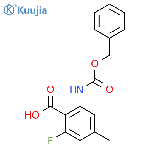 2-Fluoro-4-methyl-6-(phenylmethoxycarbonylamino)benzoic acid structure