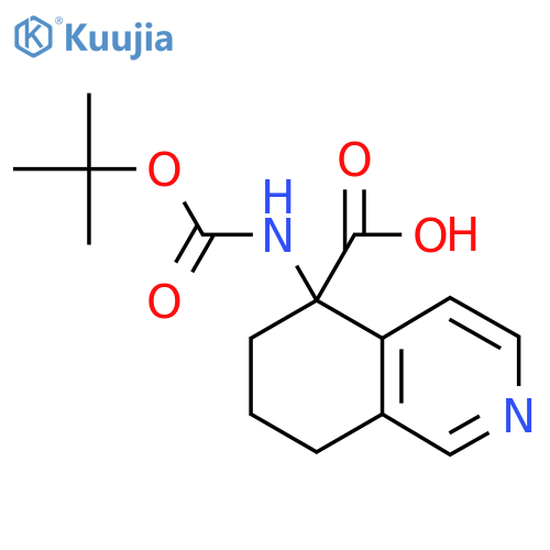 5-{(tert-butoxy)carbonylamino}-5,6,7,8-tetrahydroisoquinoline-5-carboxylic acid structure
