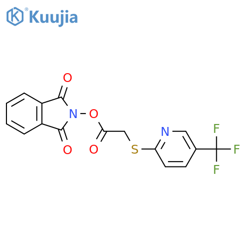 1,3-dioxo-2,3-dihydro-1H-isoindol-2-yl 2-{[5-(trifluoromethyl)pyridin-2-yl]sulfanyl}acetate structure