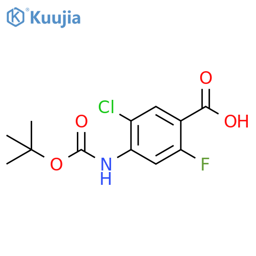 Benzoic acid, 5-chloro-4-[[(1,1-dimethylethoxy)carbonyl]amino]-2-fluoro- structure