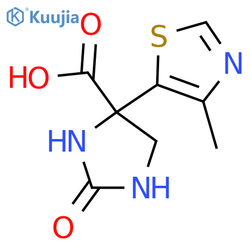 4-(4-Methyl-1,3-thiazol-5-yl)-2-oxoimidazolidine-4-carboxylic acid structure