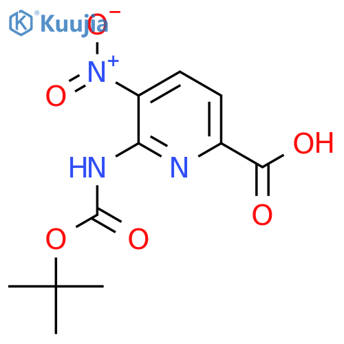6-{[(Tert-butoxy)carbonyl]amino}-5-nitropyridine-2-carboxylic acid structure