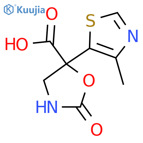 5-(4-Methyl-1,3-thiazol-5-yl)-2-oxo-1,3-oxazolidine-5-carboxylic acid structure