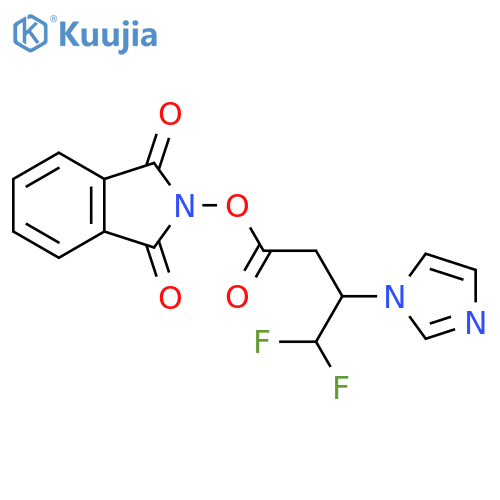 1,3-dioxo-2,3-dihydro-1H-isoindol-2-yl 4,4-difluoro-3-(1H-imidazol-1-yl)butanoate structure