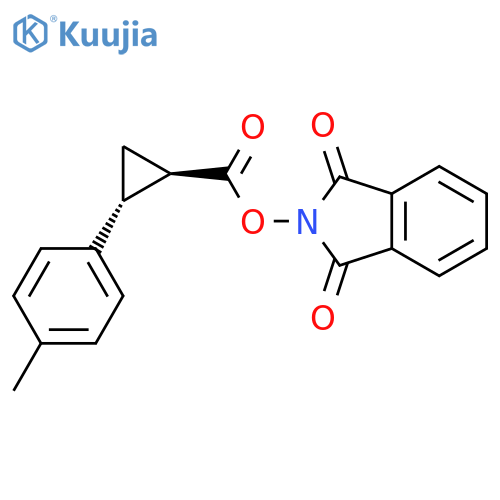 rac-1,3-dioxo-2,3-dihydro-1H-isoindol-2-yl (1R,2R)-2-(4-methylphenyl)cyclopropane-1-carboxylate structure