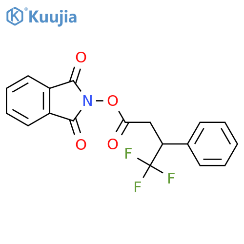 1,3-dioxo-2,3-dihydro-1H-isoindol-2-yl 4,4,4-trifluoro-3-phenylbutanoate structure