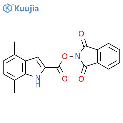 1,3-dioxo-2,3-dihydro-1H-isoindol-2-yl 4,7-dimethyl-1H-indole-2-carboxylate structure