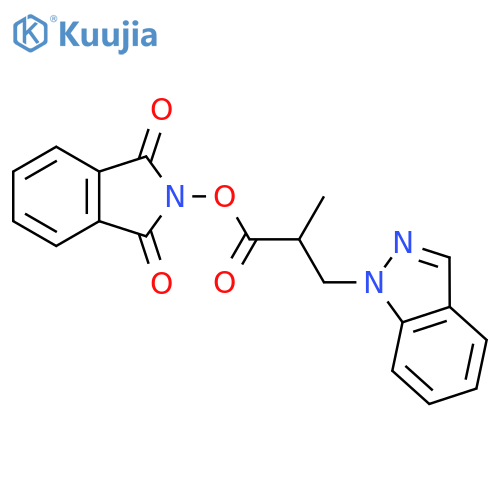 1,3-dioxo-2,3-dihydro-1H-isoindol-2-yl 3-(1H-indazol-1-yl)-2-methylpropanoate structure