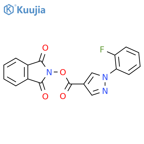 1,3-dioxo-2,3-dihydro-1H-isoindol-2-yl 1-(2-fluorophenyl)-1H-pyrazole-4-carboxylate structure