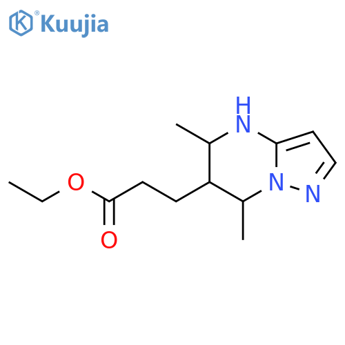 Ethyl 3-(5,7-dimethyl-4,5,6,7-tetrahydropyrazolo[1,5-a]pyrimidin-6-yl)propanoate structure