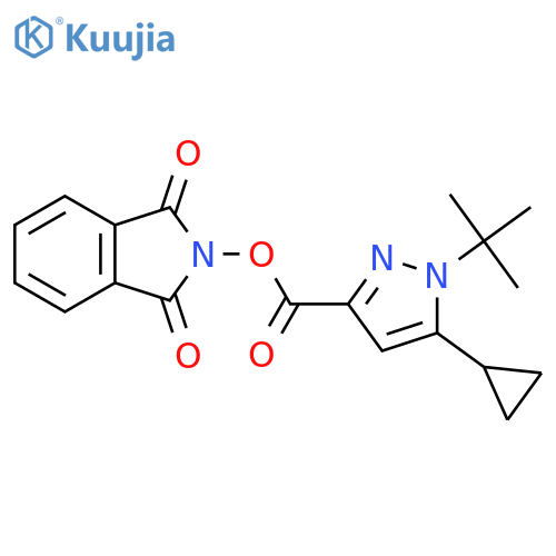 1,3-dioxo-2,3-dihydro-1H-isoindol-2-yl 1-tert-butyl-5-cyclopropyl-1H-pyrazole-3-carboxylate structure