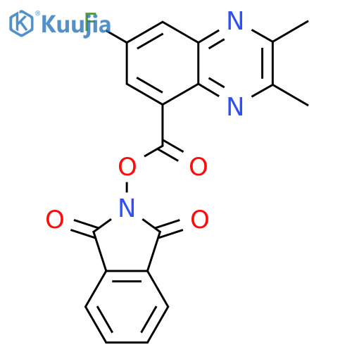 1,3-dioxo-2,3-dihydro-1H-isoindol-2-yl 7-fluoro-2,3-dimethylquinoxaline-5-carboxylate structure