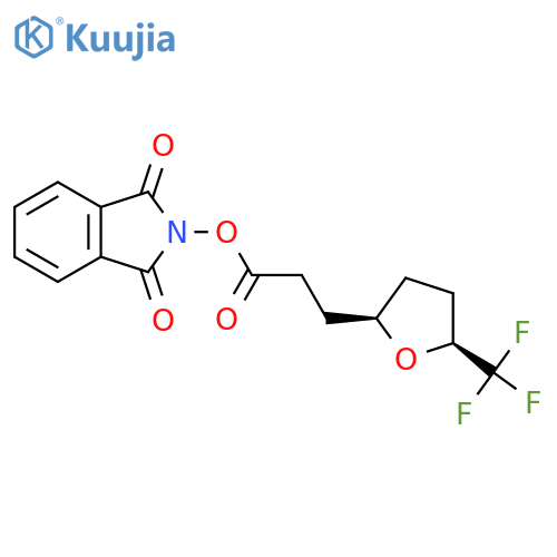 rac-1,3-dioxo-2,3-dihydro-1H-isoindol-2-yl 3-[(2R,5S)-5-(trifluoromethyl)oxolan-2-yl]propanoate structure