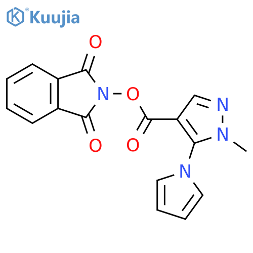 1,3-dioxo-2,3-dihydro-1H-isoindol-2-yl 1-methyl-5-(1H-pyrrol-1-yl)-1H-pyrazole-4-carboxylate structure
