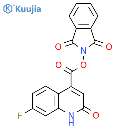 1,3-dioxo-2,3-dihydro-1H-isoindol-2-yl 7-fluoro-2-oxo-1,2-dihydroquinoline-4-carboxylate structure