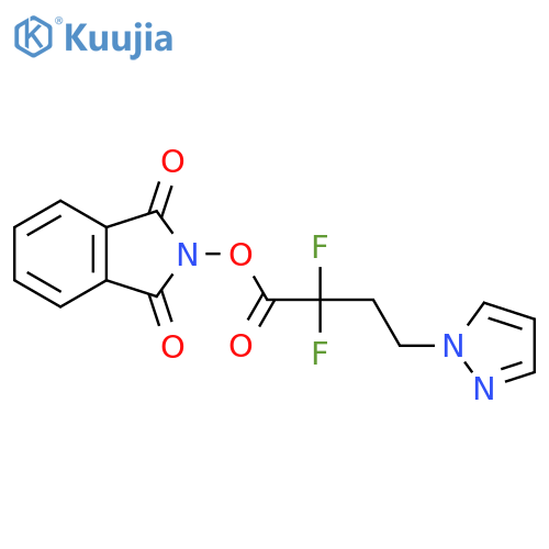 1,3-dioxo-2,3-dihydro-1H-isoindol-2-yl 2,2-difluoro-4-(1H-pyrazol-1-yl)butanoate structure