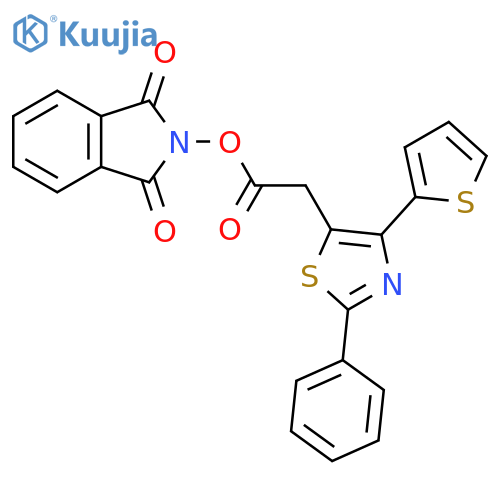 1,3-dioxo-2,3-dihydro-1H-isoindol-2-yl 2-[2-phenyl-4-(thiophen-2-yl)-1,3-thiazol-5-yl]acetate structure