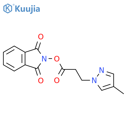 1,3-dioxo-2,3-dihydro-1H-isoindol-2-yl 3-(4-methyl-1H-pyrazol-1-yl)propanoate structure