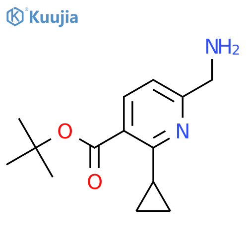 Tert-butyl 6-(aminomethyl)-2-cyclopropylpyridine-3-carboxylate structure