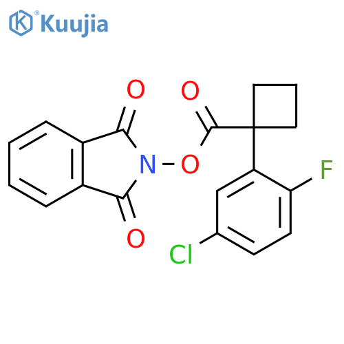 1,3-dioxo-2,3-dihydro-1H-isoindol-2-yl 1-(5-chloro-2-fluorophenyl)cyclobutane-1-carboxylate structure