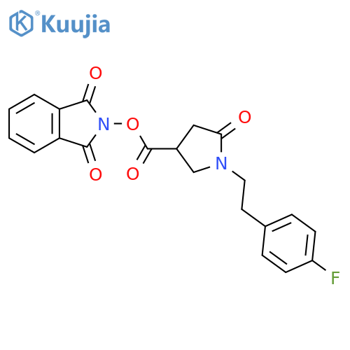 1,3-dioxo-2,3-dihydro-1H-isoindol-2-yl 1-[2-(4-fluorophenyl)ethyl]-5-oxopyrrolidine-3-carboxylate structure