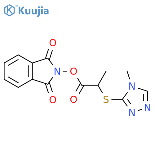 1,3-dioxo-2,3-dihydro-1H-isoindol-2-yl 2-[(4-methyl-4H-1,2,4-triazol-3-yl)sulfanyl]propanoate structure