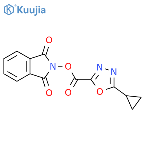 1,3-dioxo-2,3-dihydro-1H-isoindol-2-yl 5-cyclopropyl-1,3,4-oxadiazole-2-carboxylate structure