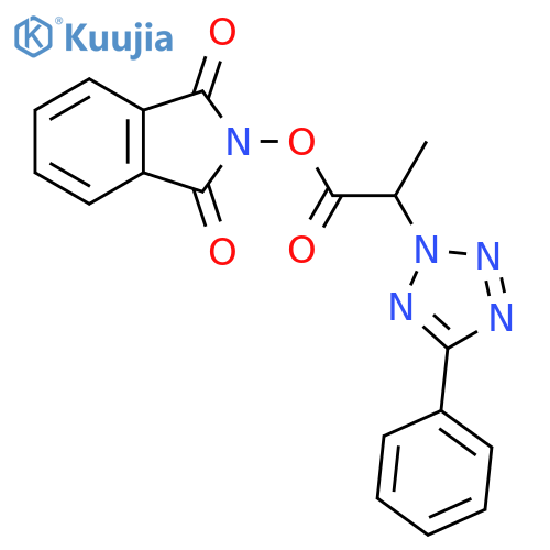 1,3-dioxo-2,3-dihydro-1H-isoindol-2-yl 2-(5-phenyl-2H-1,2,3,4-tetrazol-2-yl)propanoate structure