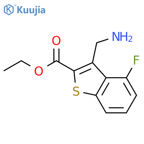Ethyl 3-(aminomethyl)-4-fluoro-1-benzothiophene-2-carboxylate structure