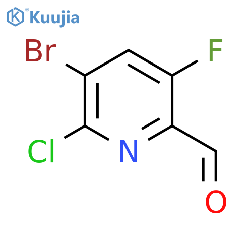 5-bromo-6-chloro-3-fluoropyridine-2-carbaldehyde structure