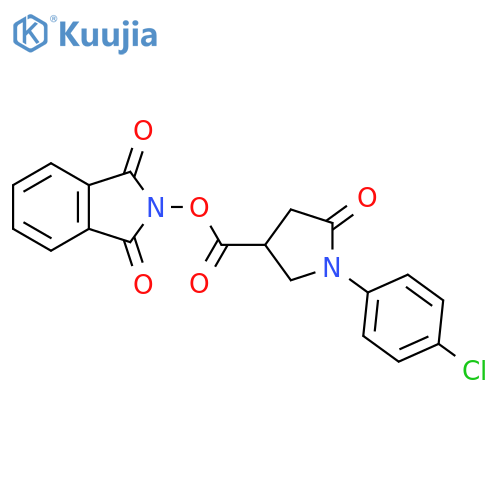 1,3-dioxo-2,3-dihydro-1H-isoindol-2-yl 1-(4-chlorophenyl)-5-oxopyrrolidine-3-carboxylate structure