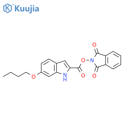1,3-dioxo-2,3-dihydro-1H-isoindol-2-yl 6-butoxy-1H-indole-2-carboxylate structure